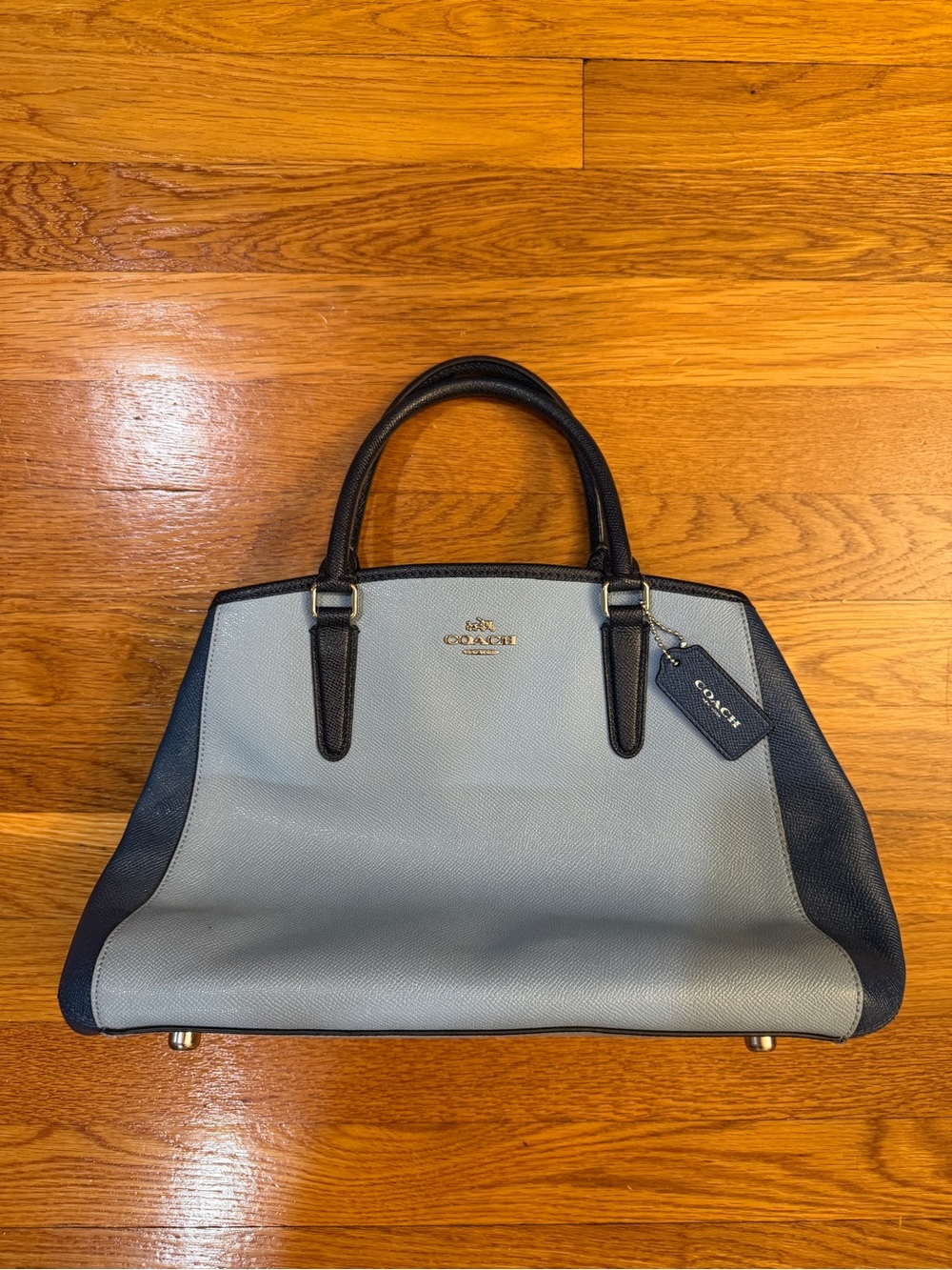 Coach Small Margot Carryall Purse Geometric Colorblock Crossgrain Leather Bag